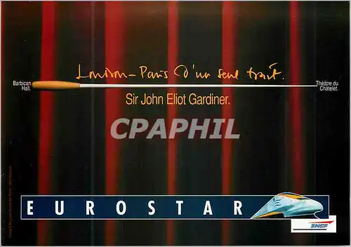 Moderne Karte London Paris d'un Seul Trait Theatre Chatelet Sir John Eliot Gardiner Eurostar Train