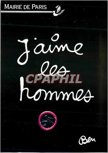 Cartes postales moderne Mairie de Paris J'Aime les Hommes Paris Combat le SIDA Preservatif