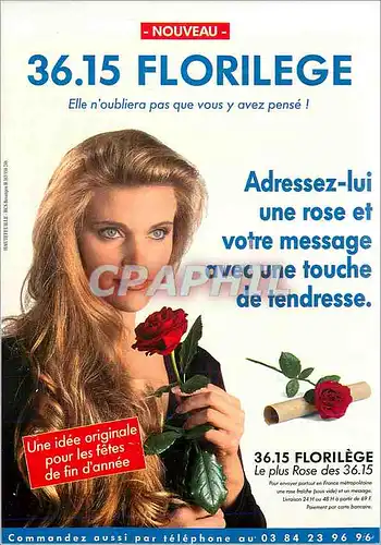 Moderne Karte Florilege Adressez lui une Rose et Votre Message avec une Touche de Tendresse