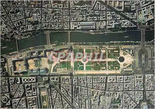 Cartes postales moderne Domaine National du Louvre et des Tuileries Vue Aerienne Septembre 1996