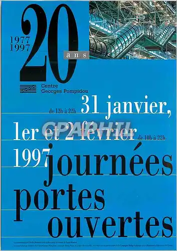 Cartes postales moderne Journees Portes Ouvertes Centre Georges Pompidou
