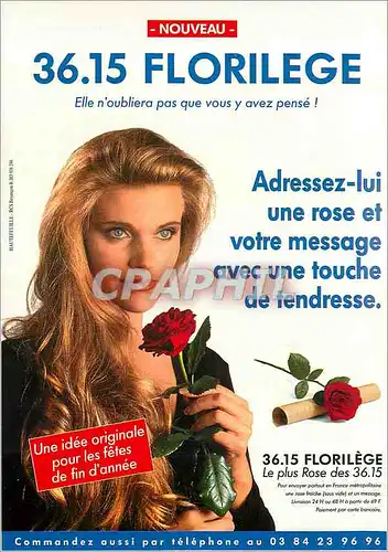 Moderne Karte Florilege Adressez Lui une Rose et Votre Message avec une Touche de Tendresse