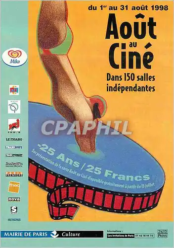 Moderne Karte Aout au Cine dans 150 Salles Independantes