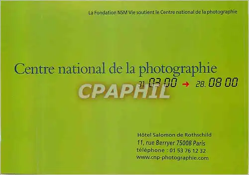 Moderne Karte Centre National de la Photographie Hotel Salomon de Rothschild Rue Berryer Paris