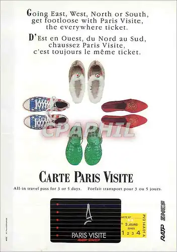 Cartes postales moderne Carte Paris Visite Paris SNCF RATP