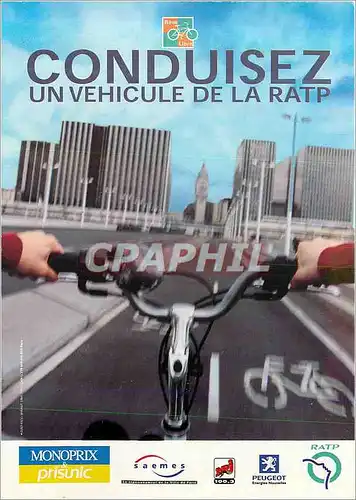 Cartes postales moderne Roue Libre Conduisez un Vehicule de la Ratp Velo Cycle