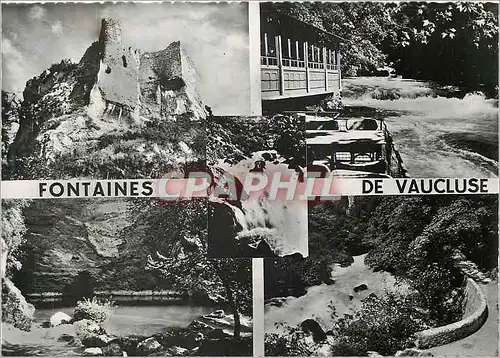 Moderne Karte Fontaine de Vaucluse Ruines du Chateau