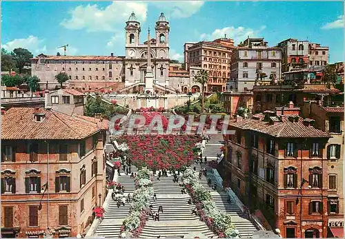 Moderne Karte Roma PLace d'Espagne et Trinita Dei Monti