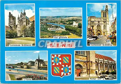 Cartes postales moderne Sens (Yonne) Cathedrale St Etienne Vue generale Portail L'Yonne