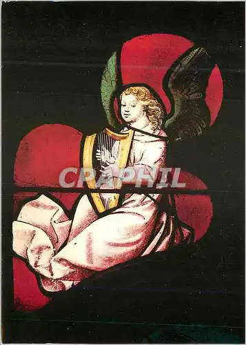 Cartes postales moderne Autun Cathedrale Saint Lazare Vitrail de l'Arbre de Jesse Ange a la Harpe (XVIe S)