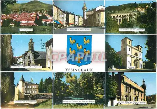 Cartes postales moderne Yssingeaux (Haute Loire) Vue generale La place et le vieux beffroi Les viaducs de la Chapelette