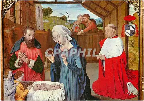 Cartes postales moderne Autun Misee Rolin Le Maitre de Moulins Nativite au Cardinal Rolin (Vers 1480)