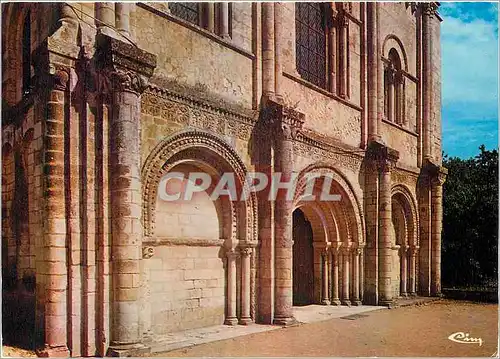 Moderne Karte Nieul sur l'Autize (Vendee) Facade de l'Eglise Abbatiale Romane (XIe S)