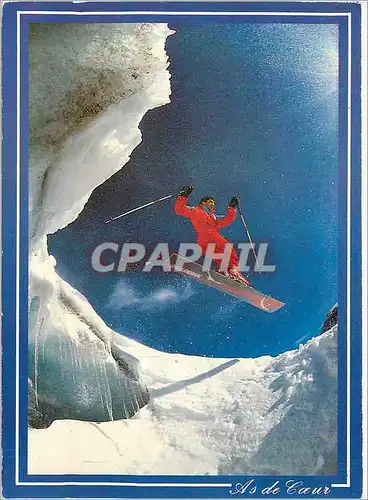 Cartes postales moderne Andorra L'Hivern Au Dessus d'une Crevasse Ski