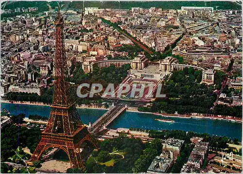 Moderne Karte Paris La Tour Eiffel Le Palais de Chaillot