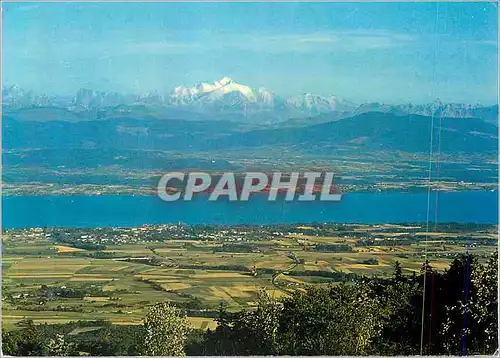 Cartes postales moderne Le Mont Blanc et le Lac Leman Vue de st Cergue alt 1047 m (Jura Suisse)