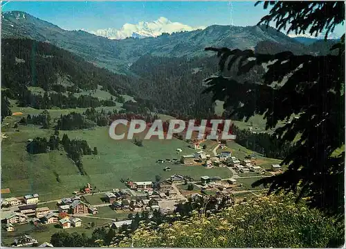 Cartes postales moderne Les Gets Vue Partielle de la Station et le Mont Blanc