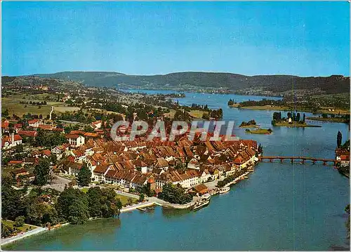 Cartes postales moderne Flugaufnahme Stein am Rhein mit Insel Werd und Untersee