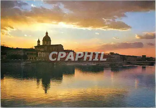 Cartes postales moderne Firenze Le Coucher du Soleil sur l'Arna et Eglise de Cesteiro