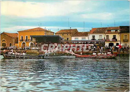 Moderne Karte Meze sur l'Etang de Thau (Herault) Les Joutes dans le Port