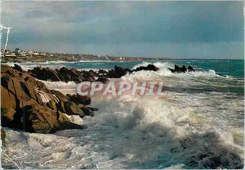 Moderne Karte Cote Bretonne La Bretagne en Couleurs Vague Deferlant sur les Recifs