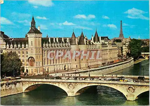 Moderne Karte Paris La Conciergerie Tour Eiffel