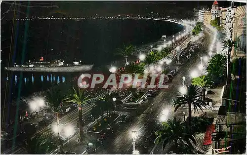 Cartes postales moderne Nice Cote d'Azur La Promenade des Anglais La Nuit