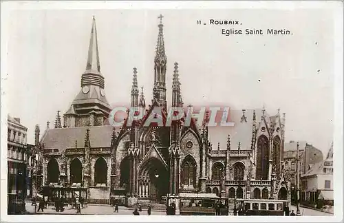 Ansichtskarte AK Roubaix Eglise Saint Martin Tramway