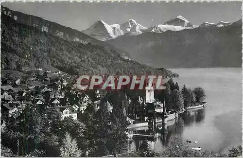 Cartes postales moderne Oberhofen am Thunersee mit Eiger Monch und Jungfrau
