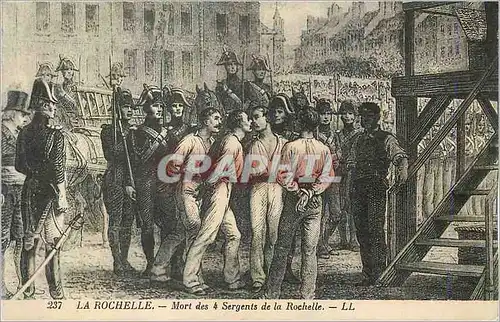 Cartes postales La Rochelle Mort des 4 Sergents de la Rochelle