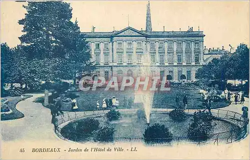 Cartes postales Bordeaux Jardin de l'Hotel de Ville