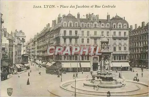 Cartes postales Lyon Place des Jardins et Rue Centrale