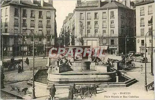 Cartes postales Nantes Place Royale et Rue Crebilion