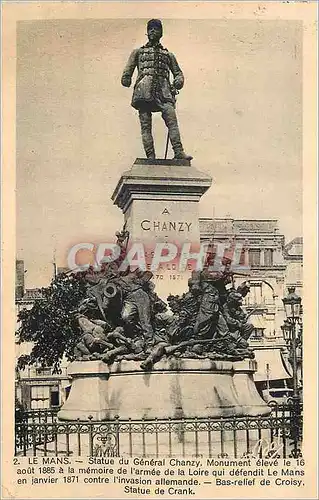 Cartes postales Le Mans Statue du General Chanzy Monument eleve le 16 aout 1885 Militaria