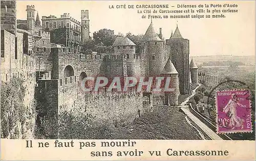 Cartes postales La Cite de Carcassonne Defenses de la Porte d'Aude