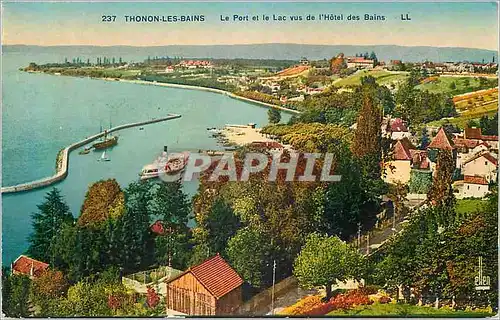 Cartes postales Thonon les Bains Le Port et le Lac Vus de l'Hotel des Bains
