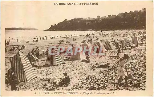 Cartes postales Perros Guirec La Bretagne Pittoresque PLage de Trestrau Cote Est