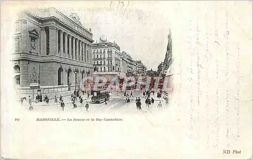 Cartes postales Marseille La Bourse et la Rue Cannebiere