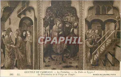 Cartes postales Musee du Louvre Paris Gentile de Fabriano La Visitation La Fuite en Egypte