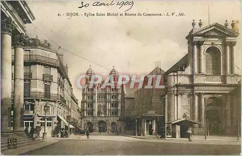 Cartes postales Dijon Eglise Saint Michel et Bourse du Commerce