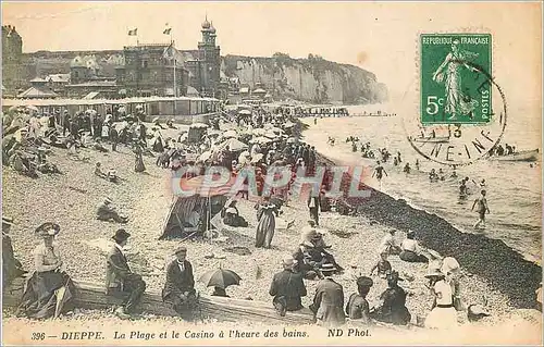 Ansichtskarte AK Dieppe La Plage et le Casino a l'Heure du Bains