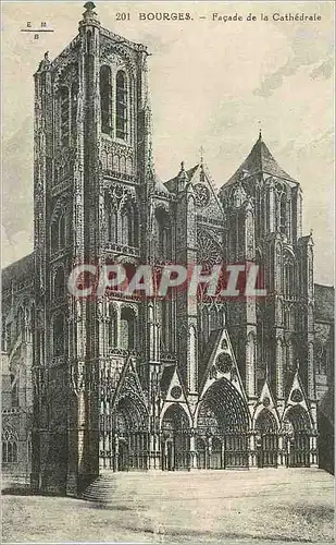 Cartes postales Bourges Facade de la Cathedrale