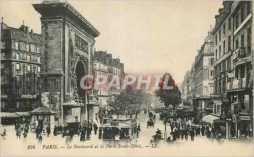 Cartes postales Paris Le Boulevard et la Porte Saint Denis