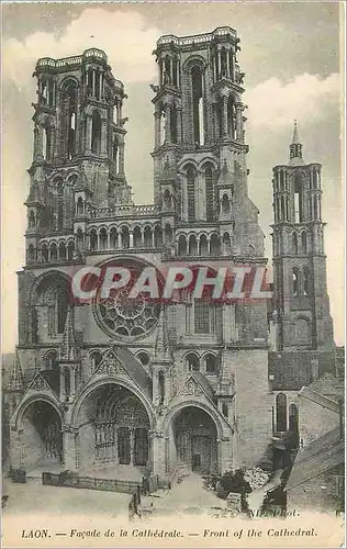 Cartes postales Laon Facade de la Cathedrale