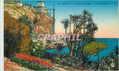 Cartes postales Menton Les Rochers Rouges Frontiere Italienne
