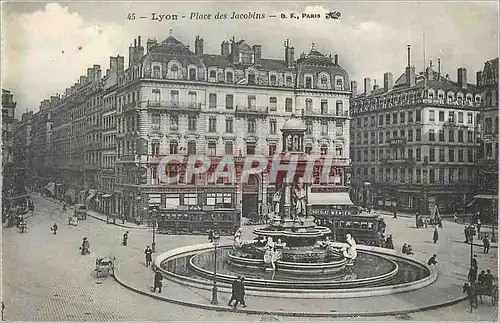 Ansichtskarte AK Lyon Place des Jacobins Tramway