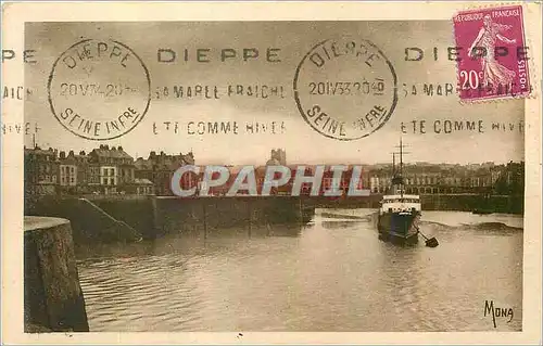 Cartes postales Dieppe Les Petits Tableaux de Normandie Un Coin du Port Vue Prise du Poliet Bateau