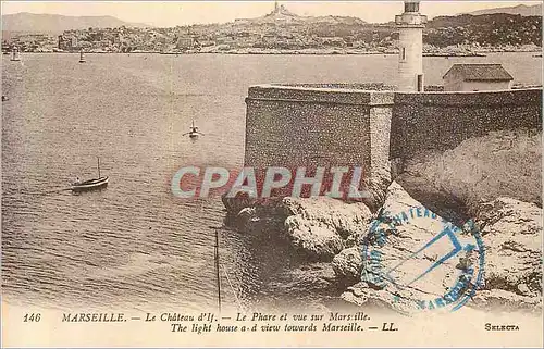 Cartes postales Marseille Le Chateau d'If Le Phare et vue sur Marseille