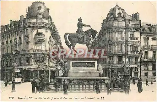 Cartes postales Orleans Statue de Jeanne d'Arc Plage du Martroi Tramway