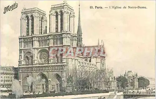 Cartes postales Paris Eglise de Notre Dame Publicite Maggi